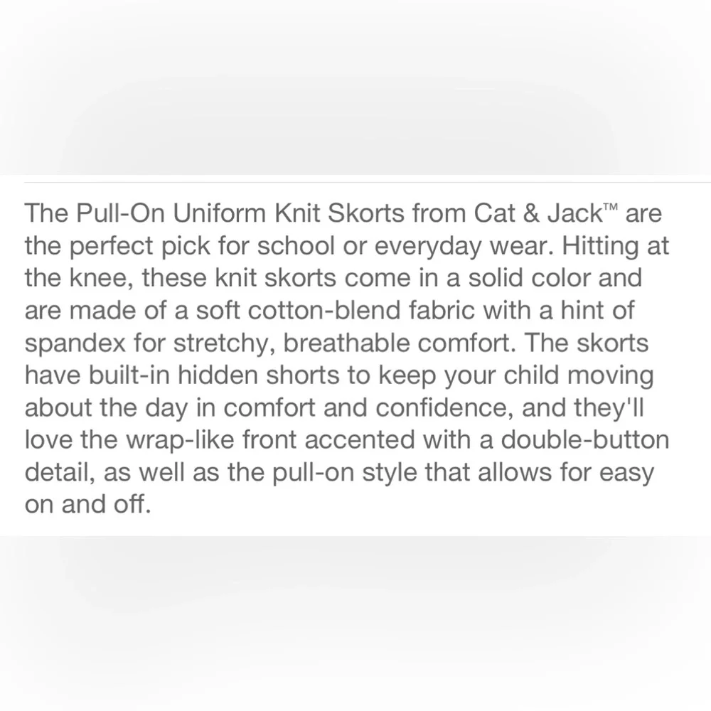 Cat & Jack Navy Blue (Set of 3) Pull On Style Stretch Uniform Skort L(10/12) - Picture 5 of 11